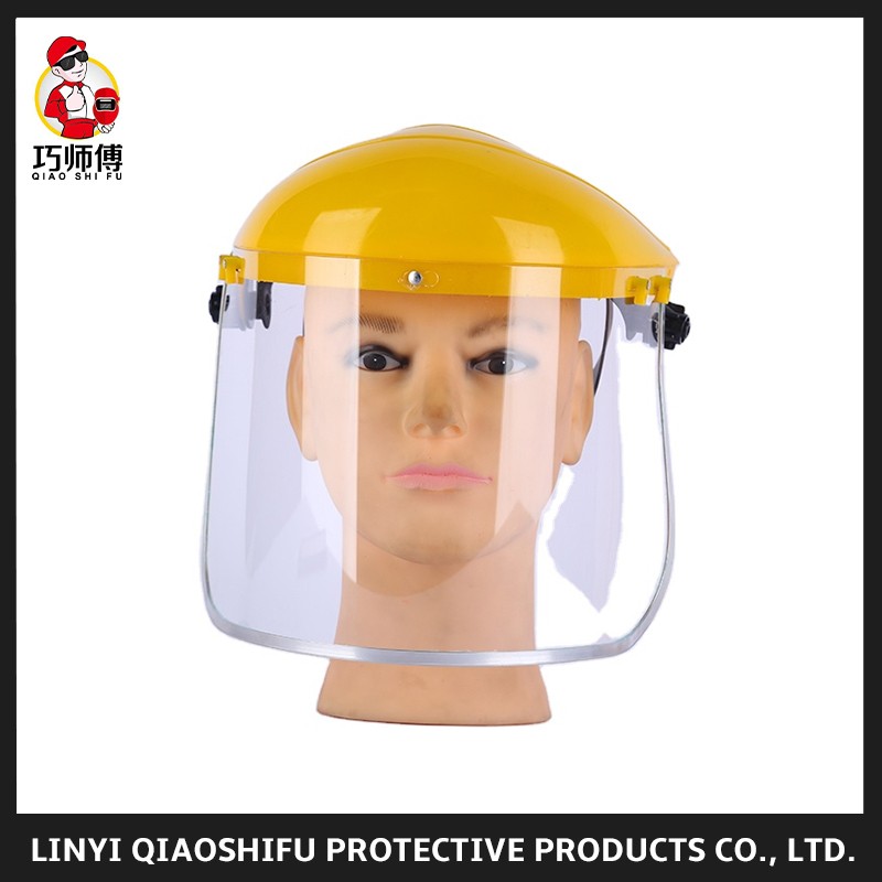 Yellow Cap PVC face shield protective mask Visor