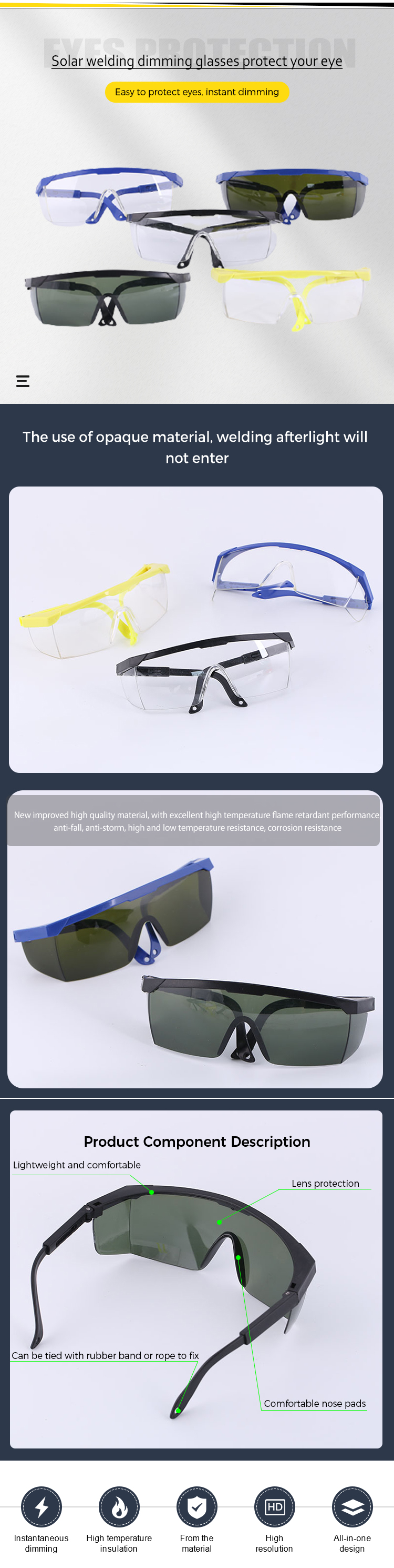 Stretch Legs PC and PET protective goggles Safety Goggles(图1)